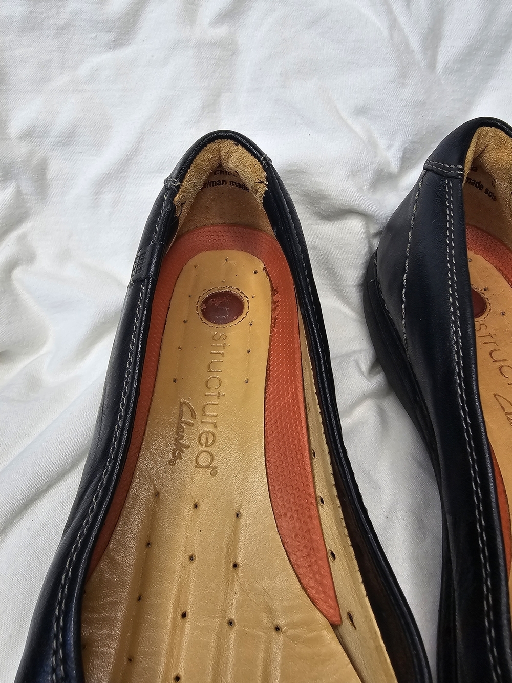 Y2K Clarks Unstructured Flat Shoes Rosily Brown Ballet Leather Loafer Slip On - Picture 13 of 16